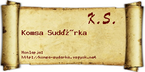Komsa Sudárka névjegykártya